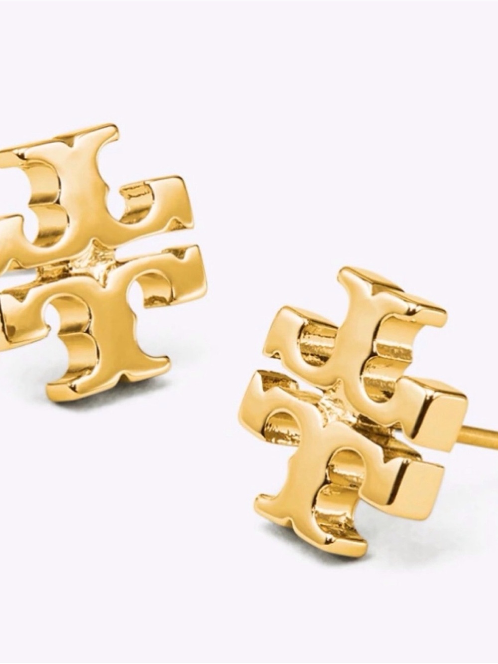 Tory Burch Gold Logo Kira Stud Earrings